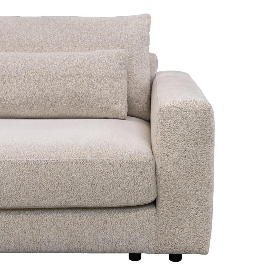 Canapé d'angle en tissu beige - Angle gauche